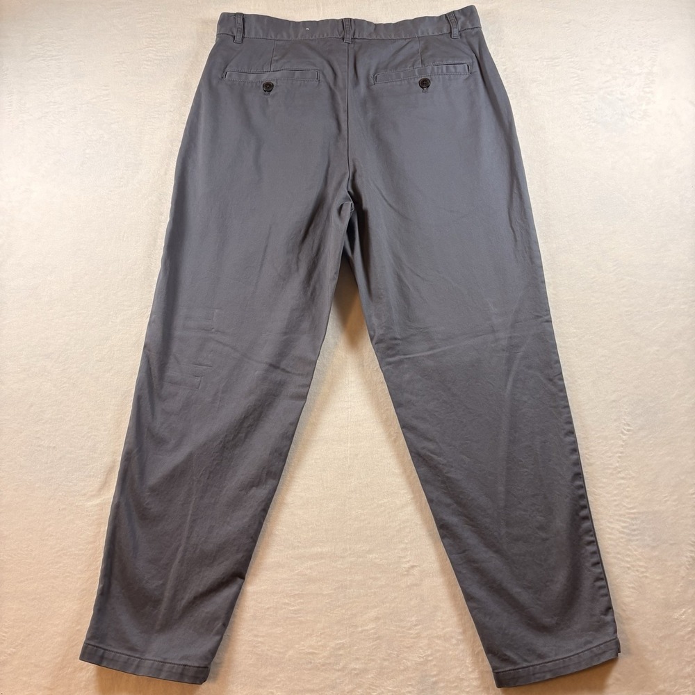 Goodfellow Men's Pleated Tapered Chino Pants Blue Gray Stretch 34x30 Preppy - Picture 5 of 6
